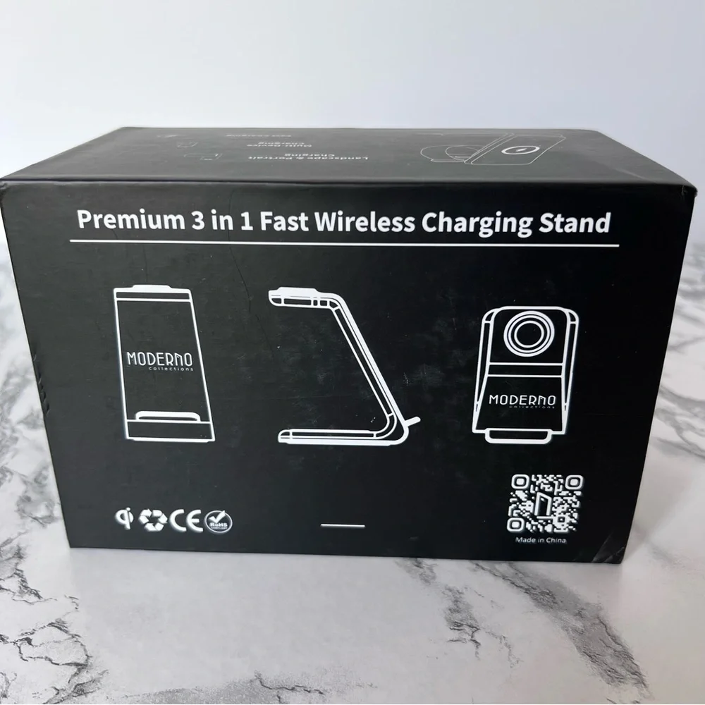 Moderno Collections Premium 3 in 1 Fast Wireless Charging Stand for iPhone